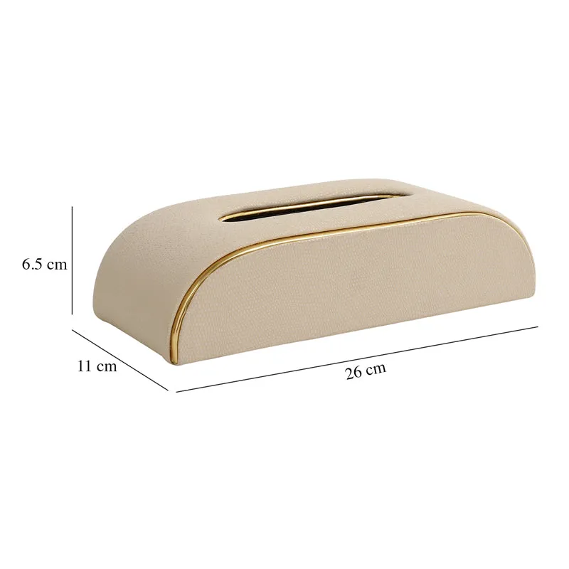 Relca Leather Tissue Box - Ivory