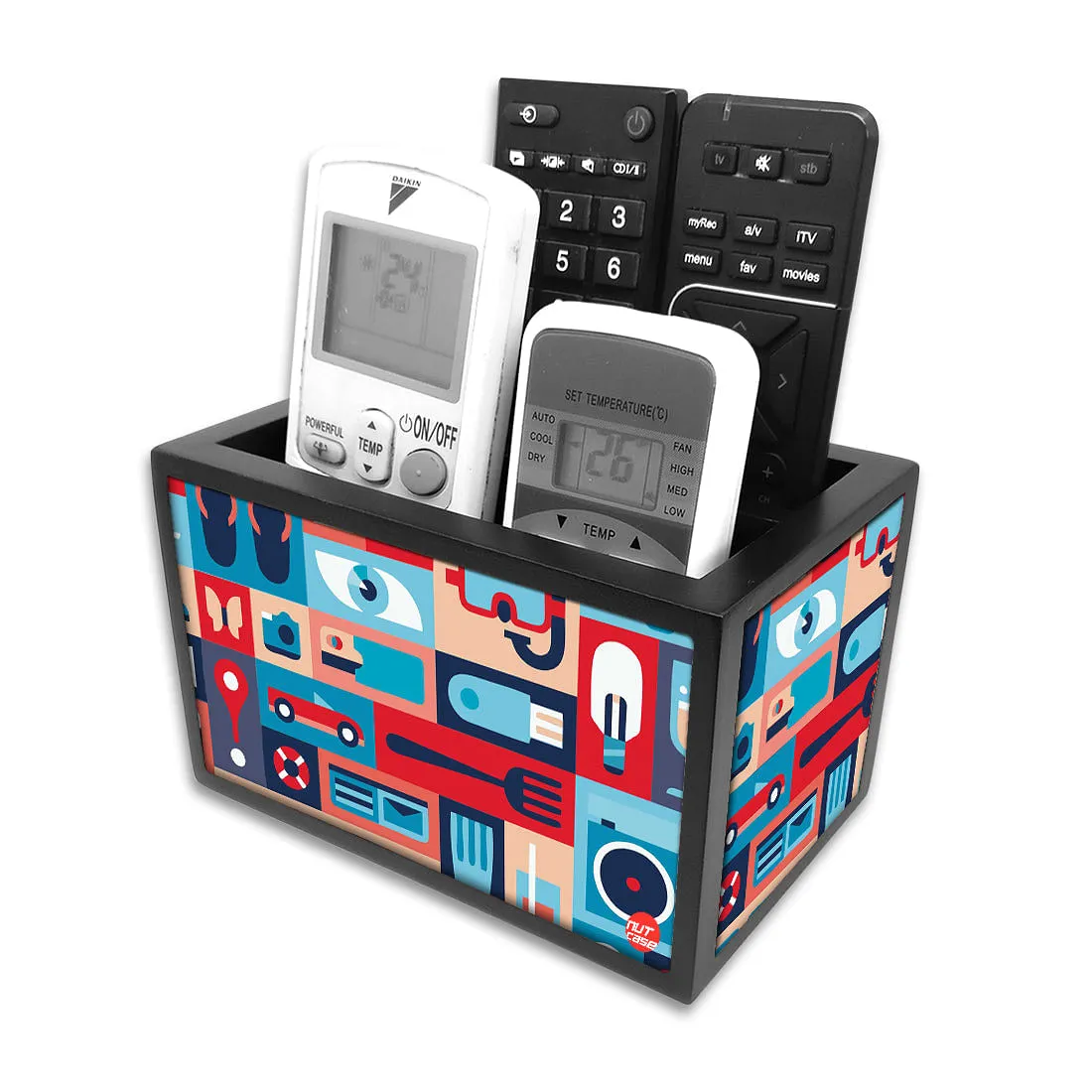 Remote Control Stand Holder Organizer For TV / AC Remotes -  Retro Elements