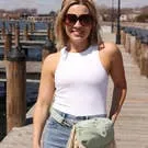 Sage Cotton Linen Fringe Fanny Pack Bum Bag