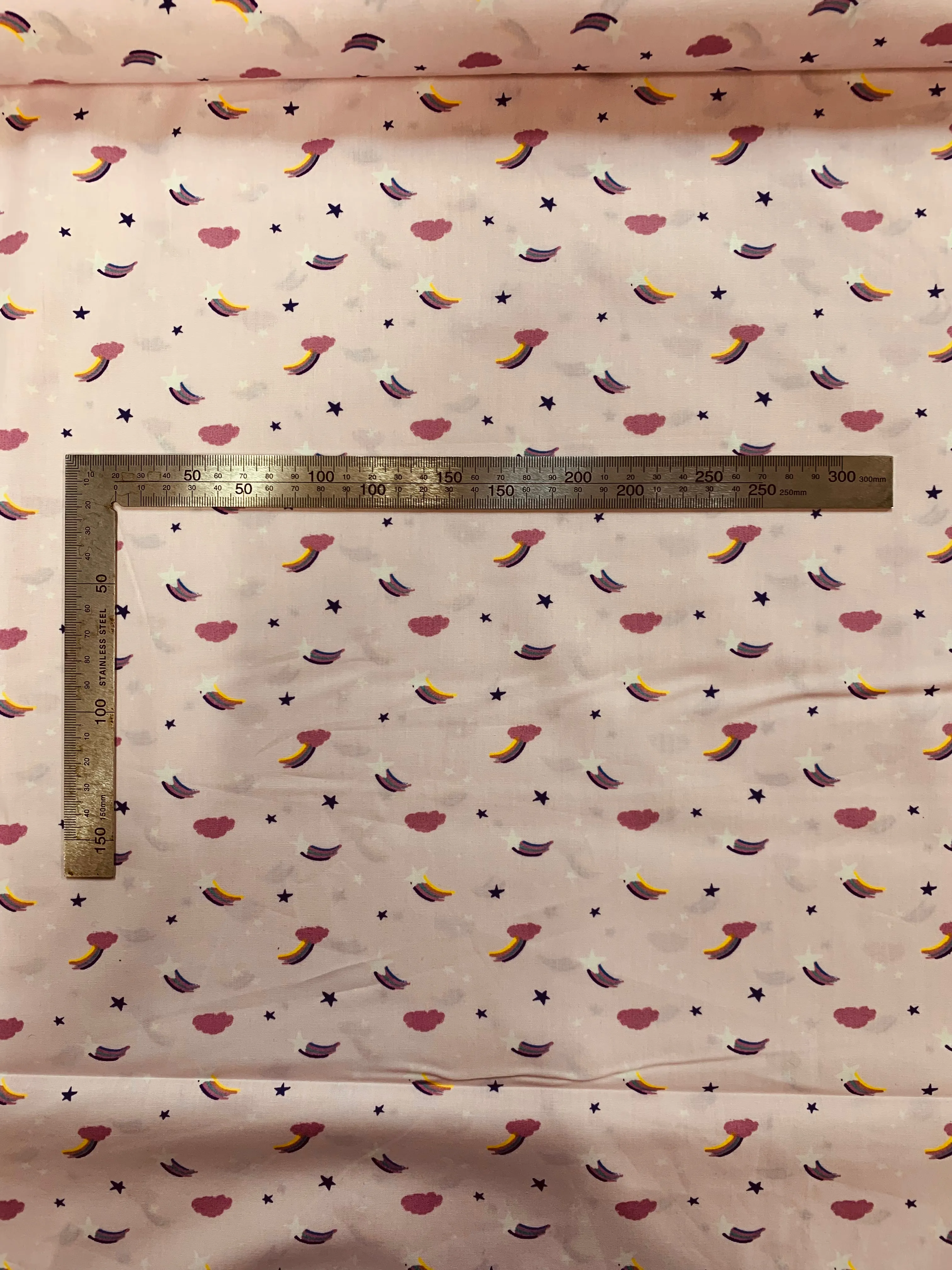 SALE - Shooting Stars Baby Pink Cotton Poplin