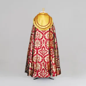 Sarum Style Cathedral Cope in Red Gold 'Van der Weyden' with 'Cloth of Gold' Orphreys