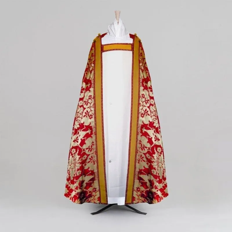 Sarum Style Cathedral Cope in Red Gold 'Van der Weyden' with 'Cloth of Gold' Orphreys