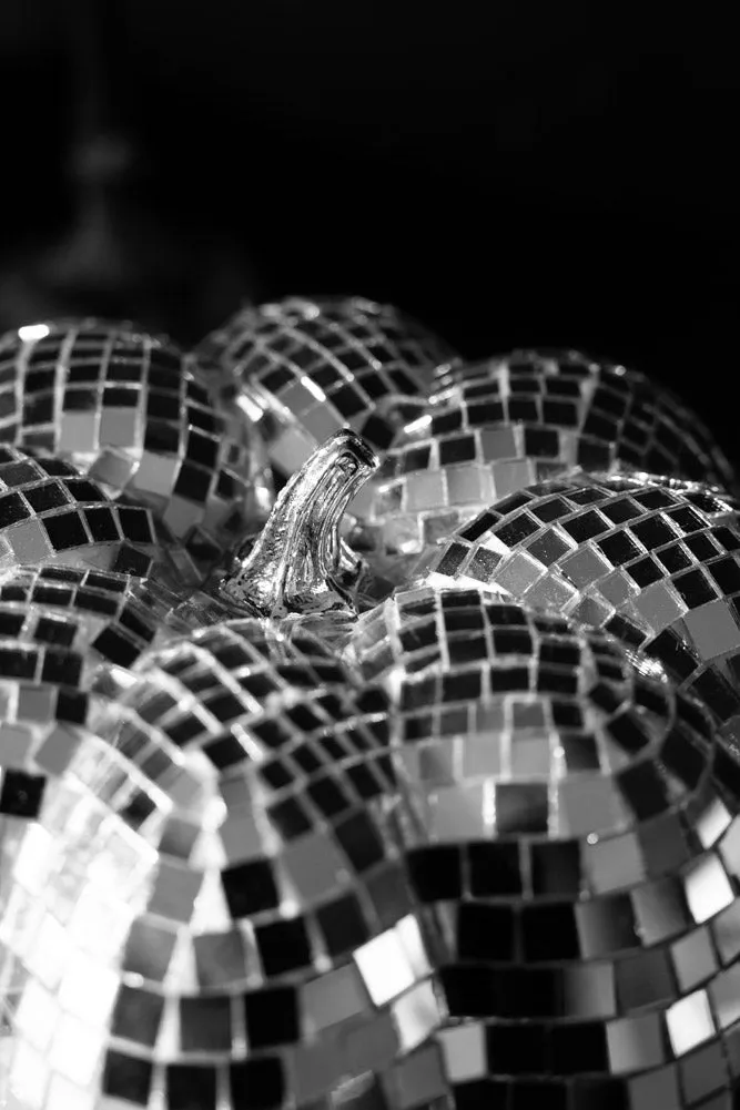 Silver Disco Pumpkin Decoration