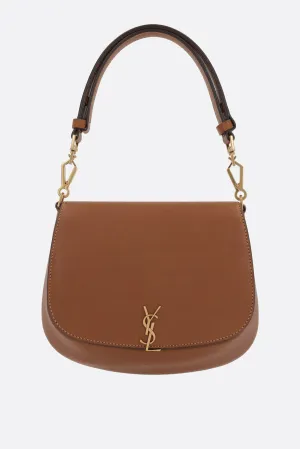 Smooth Leather Flap Shoulder Bag