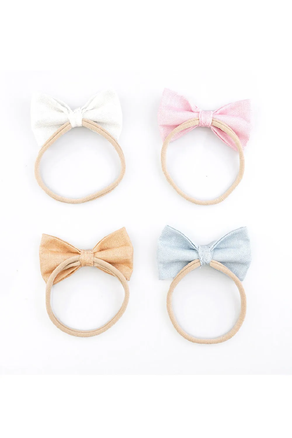 Solid Pastel Cotton Baby Headband - Set Of 4