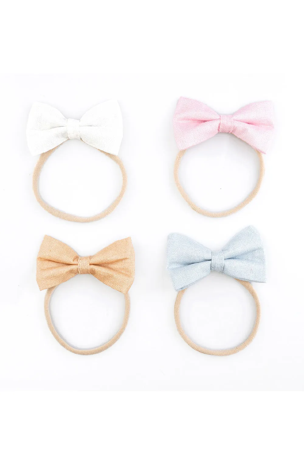 Solid Pastel Cotton Baby Headband - Set Of 4