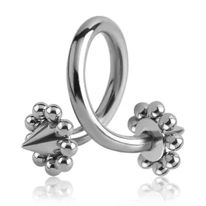 Spiked Flower Spiral Belly Bar