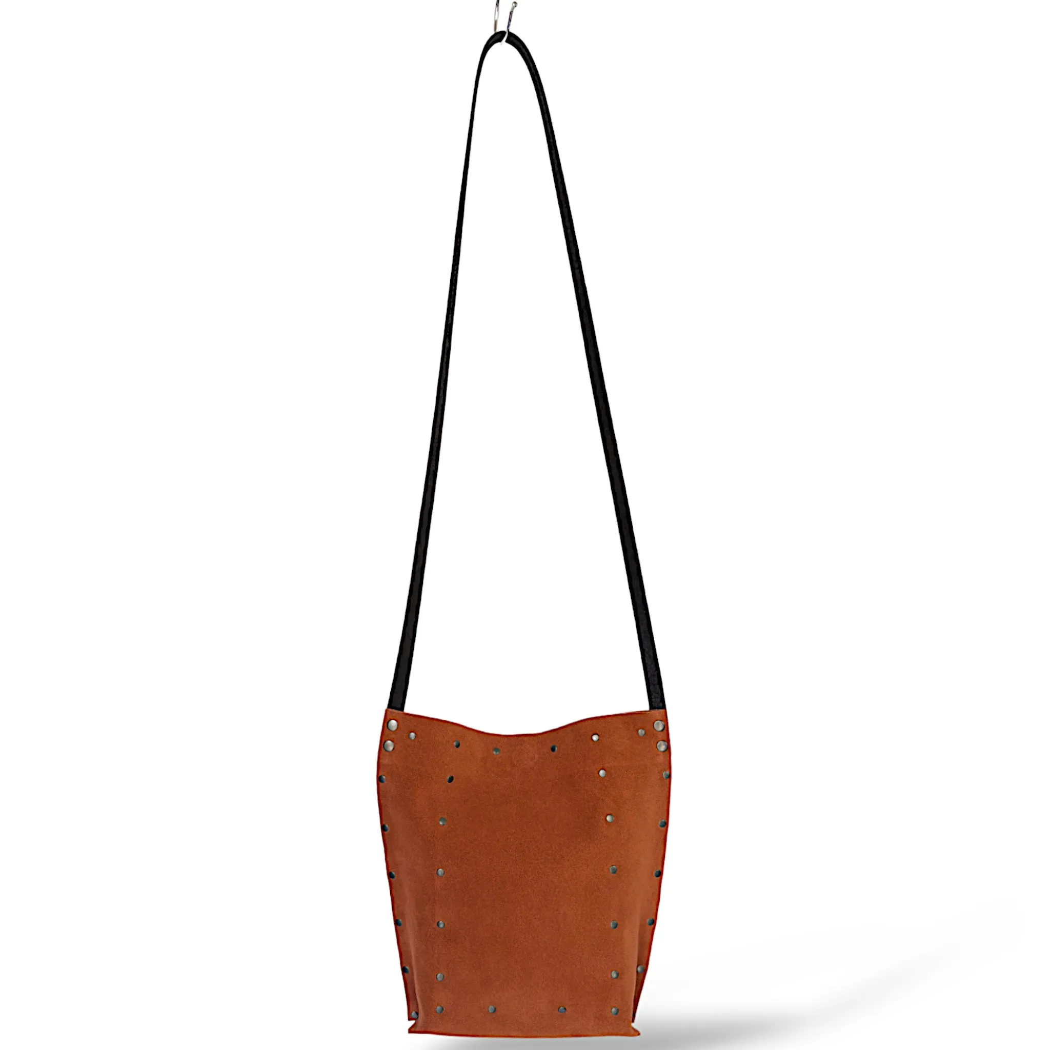 Suede Brown Crossbody Bag