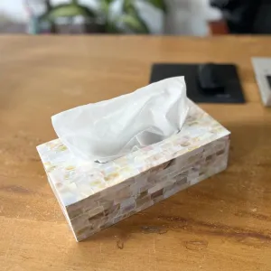 Suzzaine Handcrafted Mother Of Pearl Tissue Box