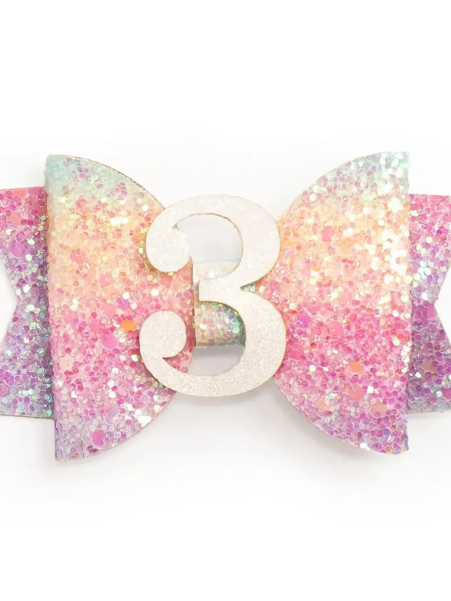 Sweet Wink: Pastel Rainbow Clip: 3rd Birthday