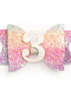 Sweet Wink: Pastel Rainbow Clip: 3rd Birthday