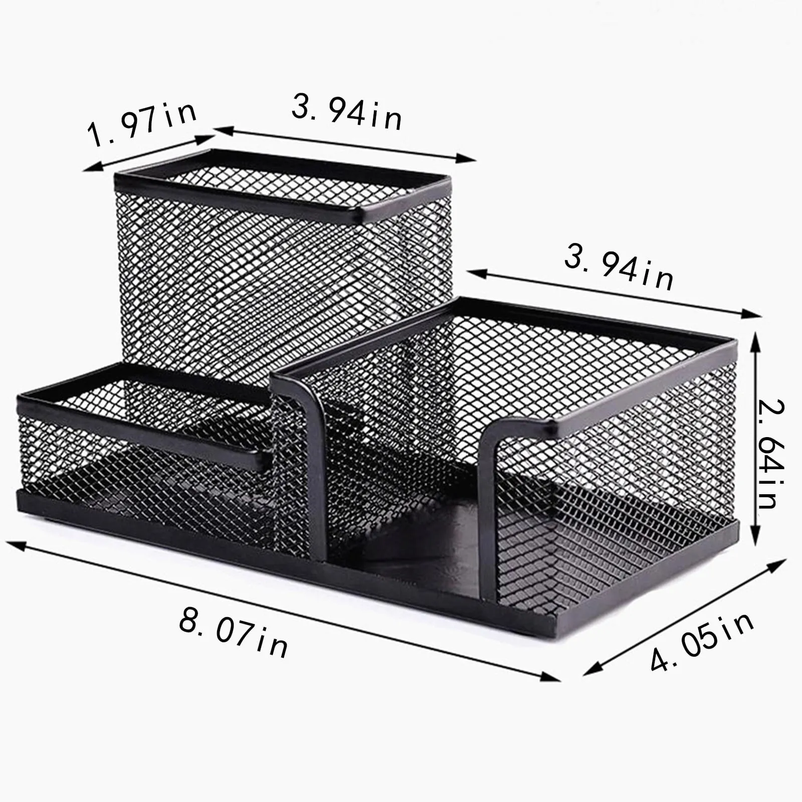 Teissuly Clearance Pen Holder for Desk Mesh Metal Pencil Holders Pen Cup Marker Holder Desk Caddy with Sticky Notes Holder Pen Organizer for Office Supplies Workspace School Home Black