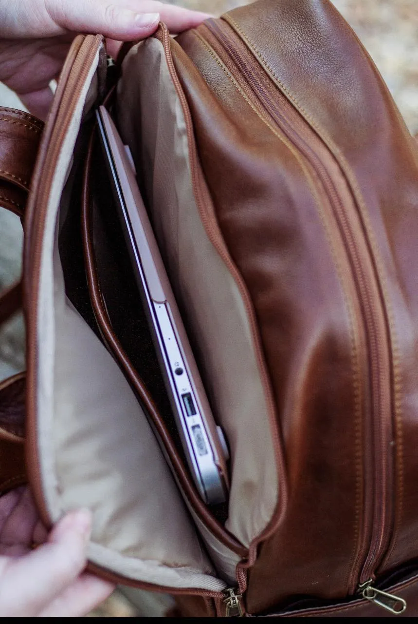 The Hunter Laptop Backpack in Brown