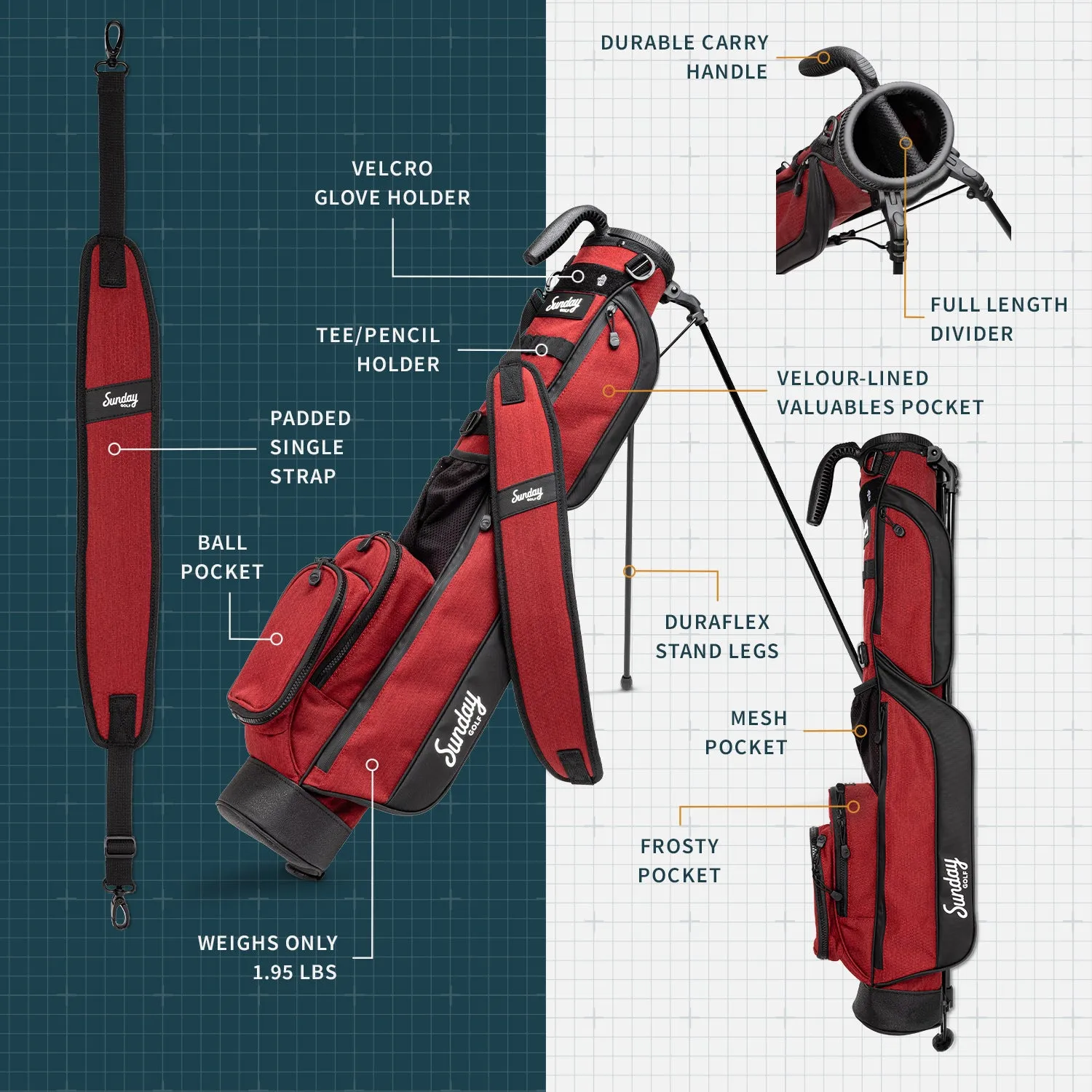 The Loma | Ron Burgundy Par 3 Bag