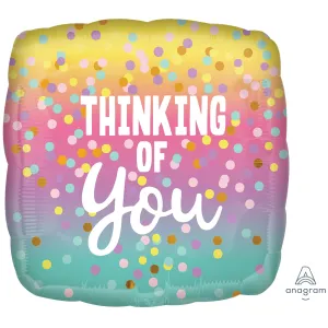 Thinking of You Pastel Dots Foil Balloon 45cm