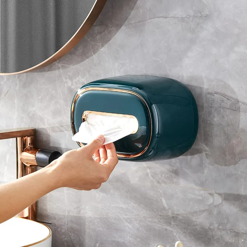 TISSUE PAPER HOLDER & WALL-MOUNTING NAPKIN DISPENSER - COOL MINT