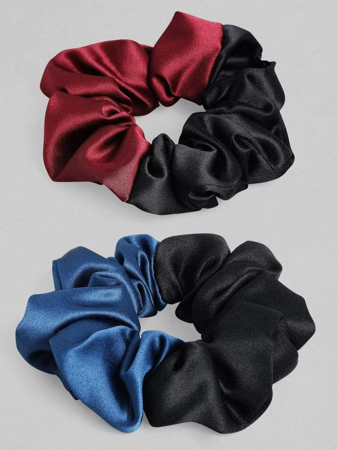 TOKYO TALKIES X rubans Modern Bi-Hue Satin Set of 2 Scrunchies