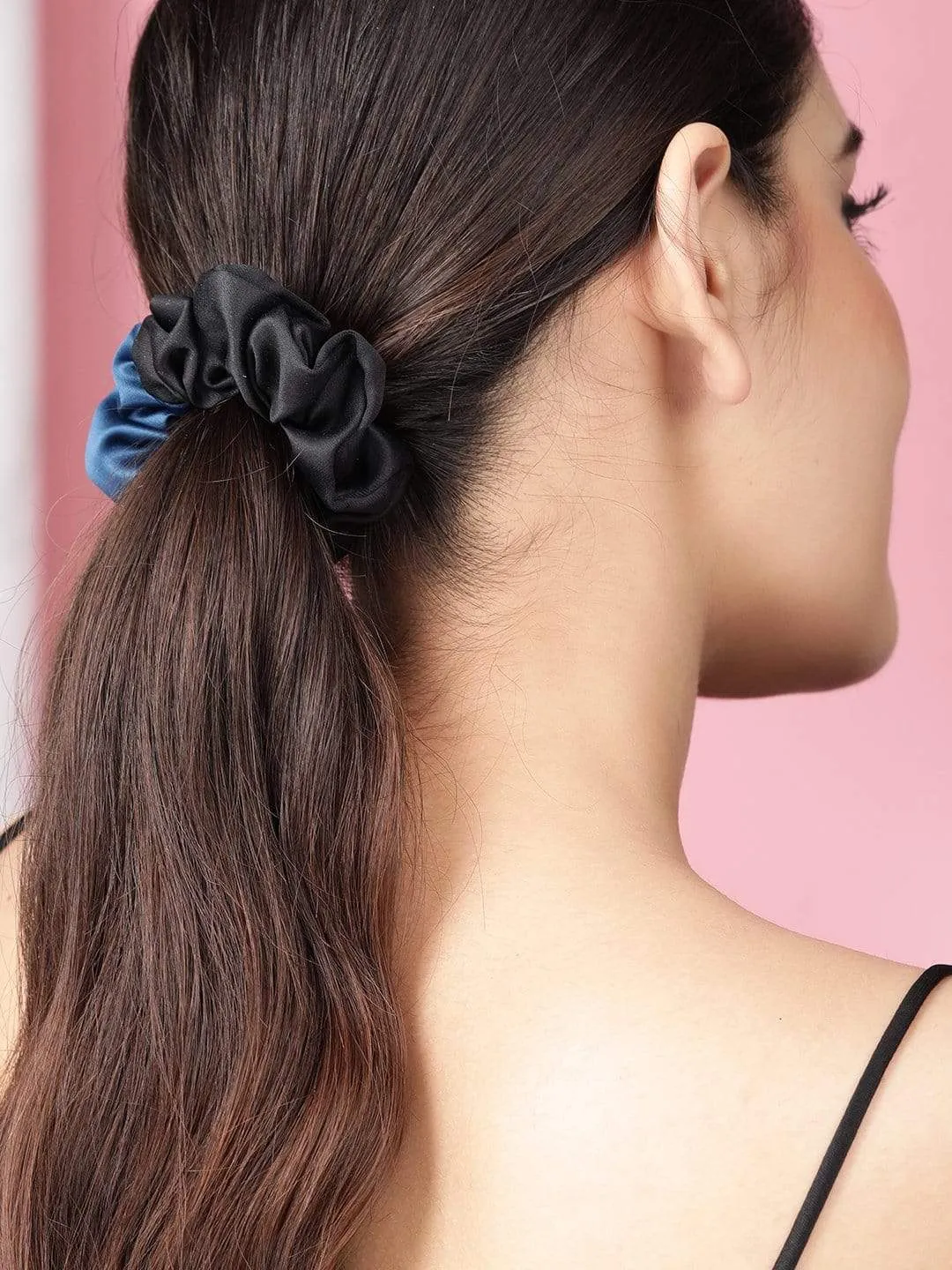TOKYO TALKIES X rubans Modern Bi-Hue Satin Set of 2 Scrunchies