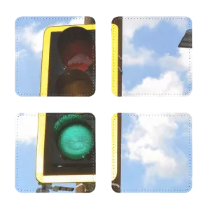 Traffic Light Sublimation Coasters Pack of Four