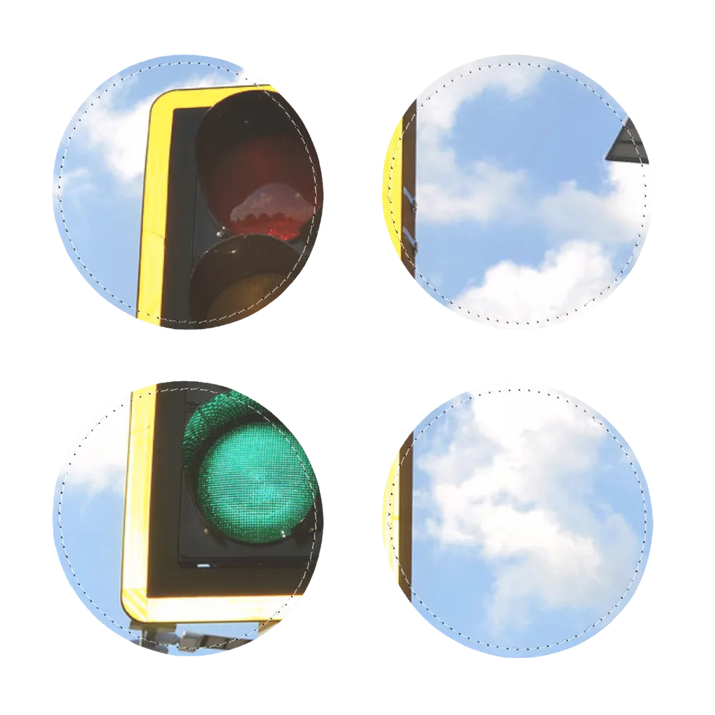 Traffic Light Sublimation Coasters Pack of Four