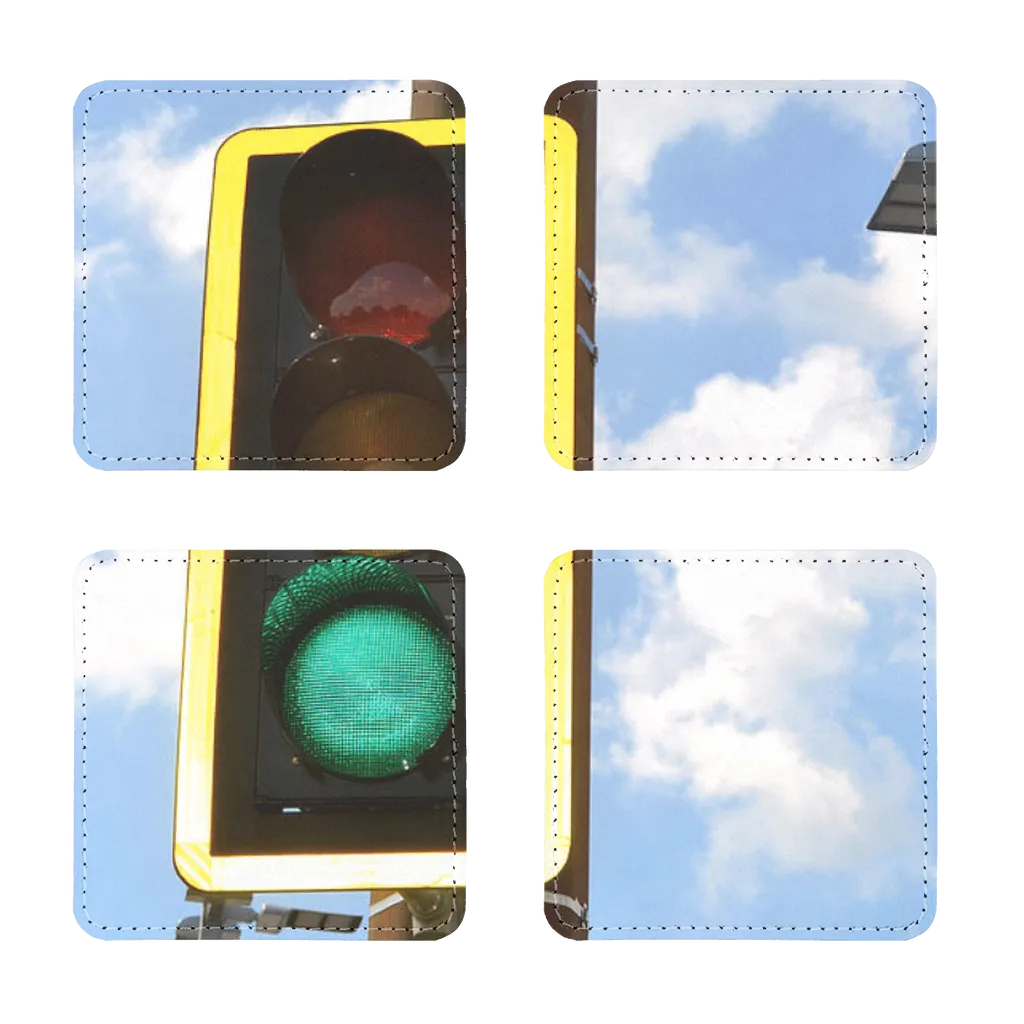 Traffic Light Sublimation Coasters Pack of Four