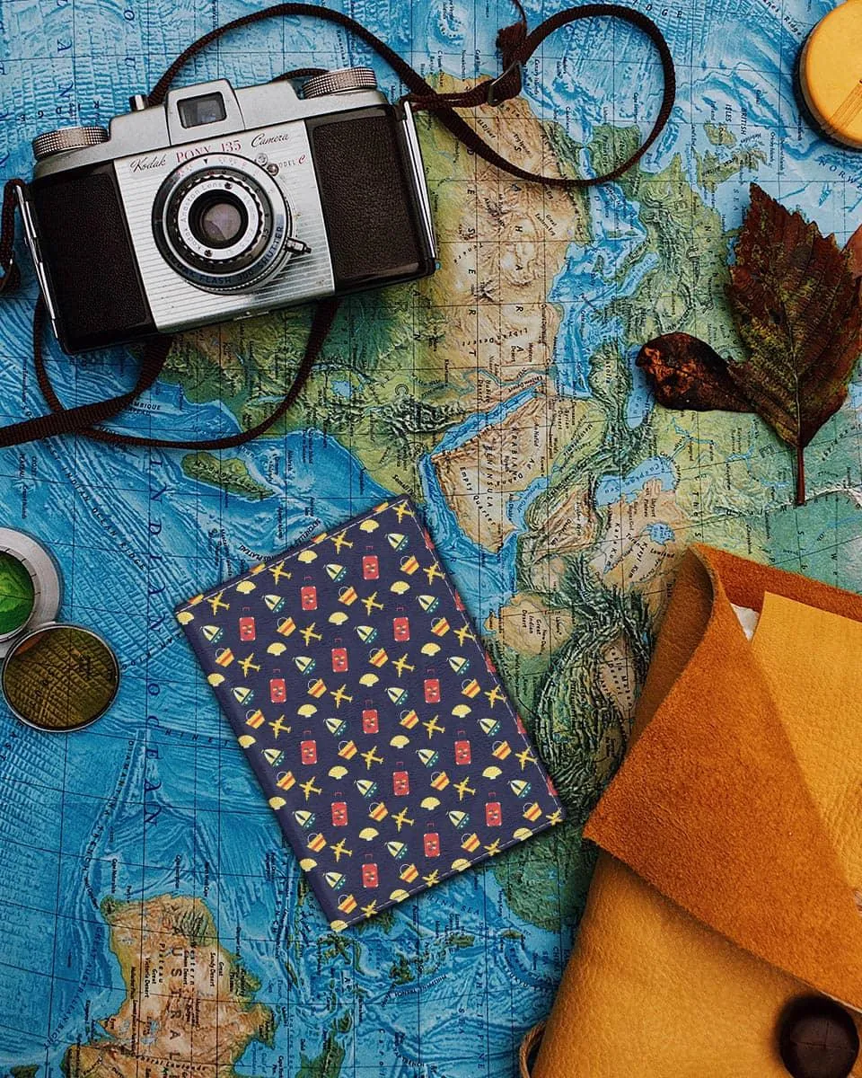 Travel theme blue passport covers