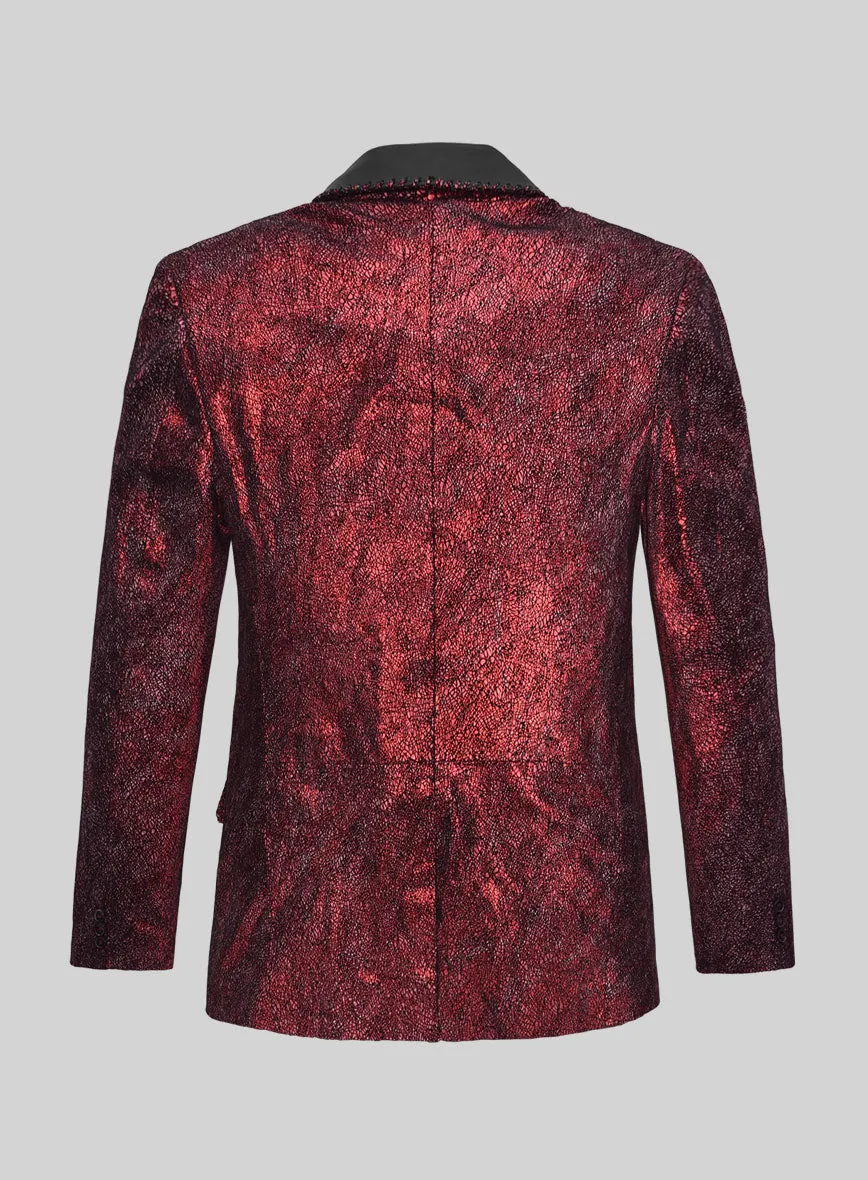 Twilight Red Medieval Tuxedo Leather Blazer