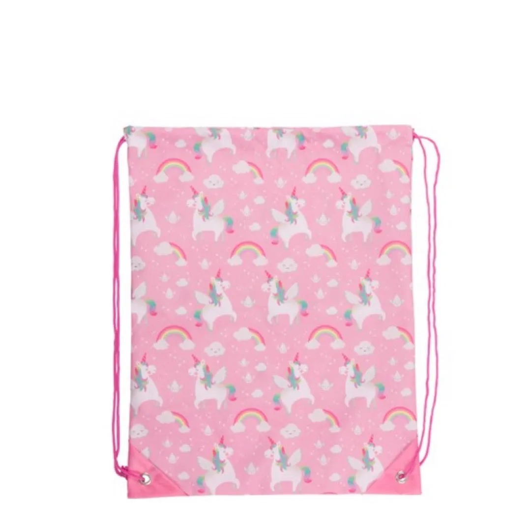 Unicorn And Rainbow Drawstring Bag