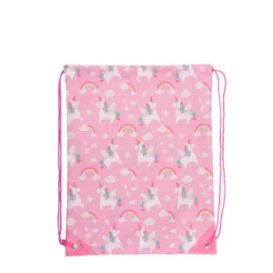 Unicorn And Rainbow Drawstring Bag