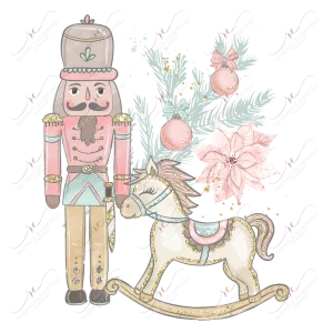 Vintage Christmas Decor - clear cast decal