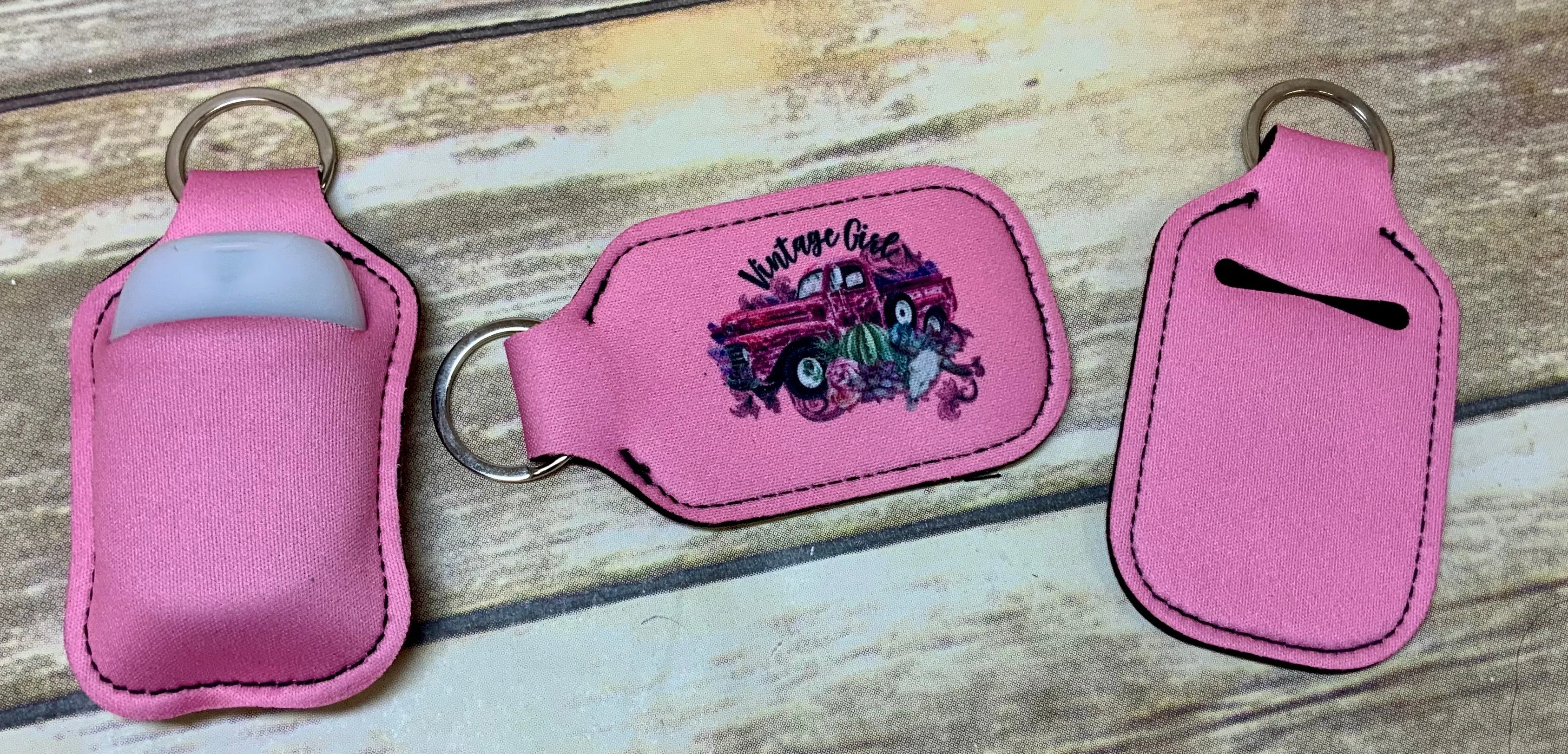 Vintage Girl with Truck and Succulents Pink Neoprene Collection
