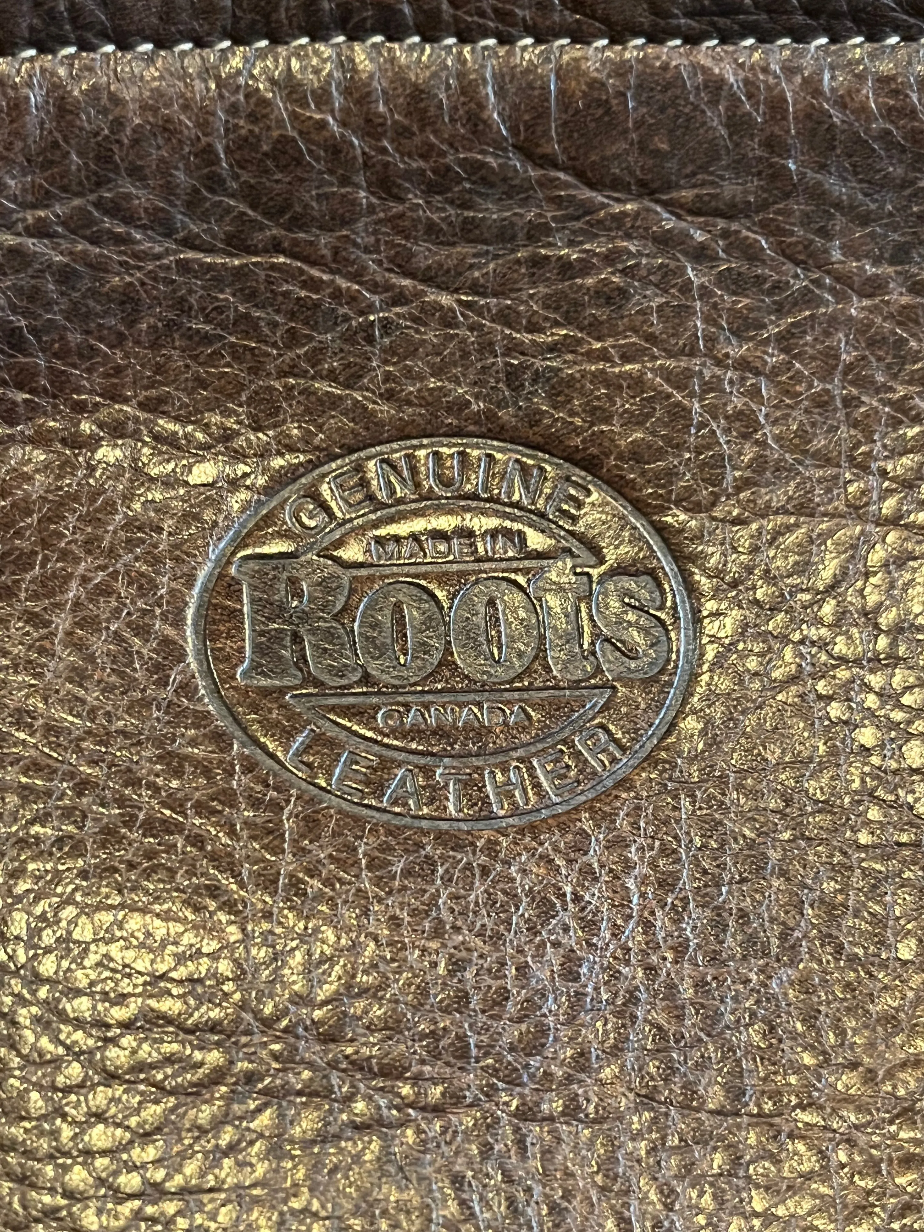 Vintage Roots Brown Leather Crossbody/ Knapsack, Made in Canada