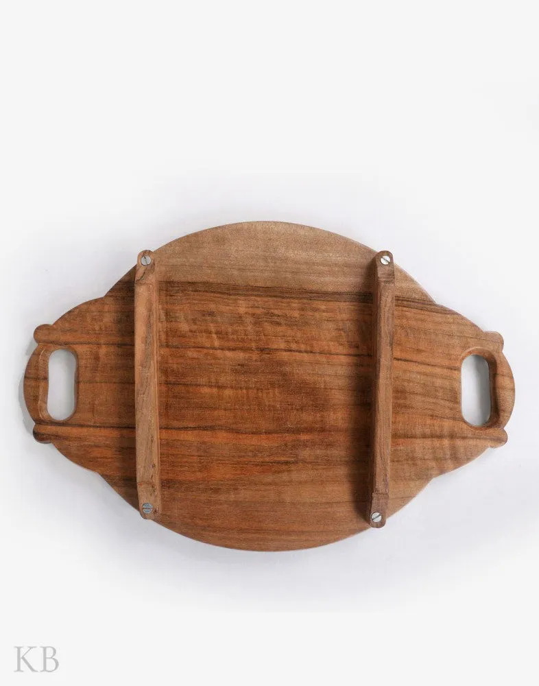 Walnut Wood Chinar Carved Tray