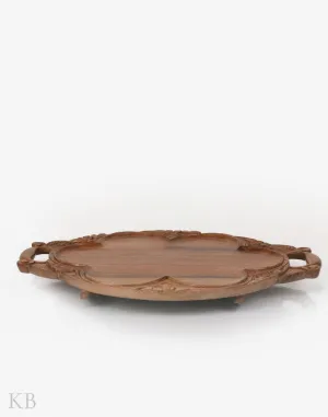 Walnut Wood Chinar Carved Tray