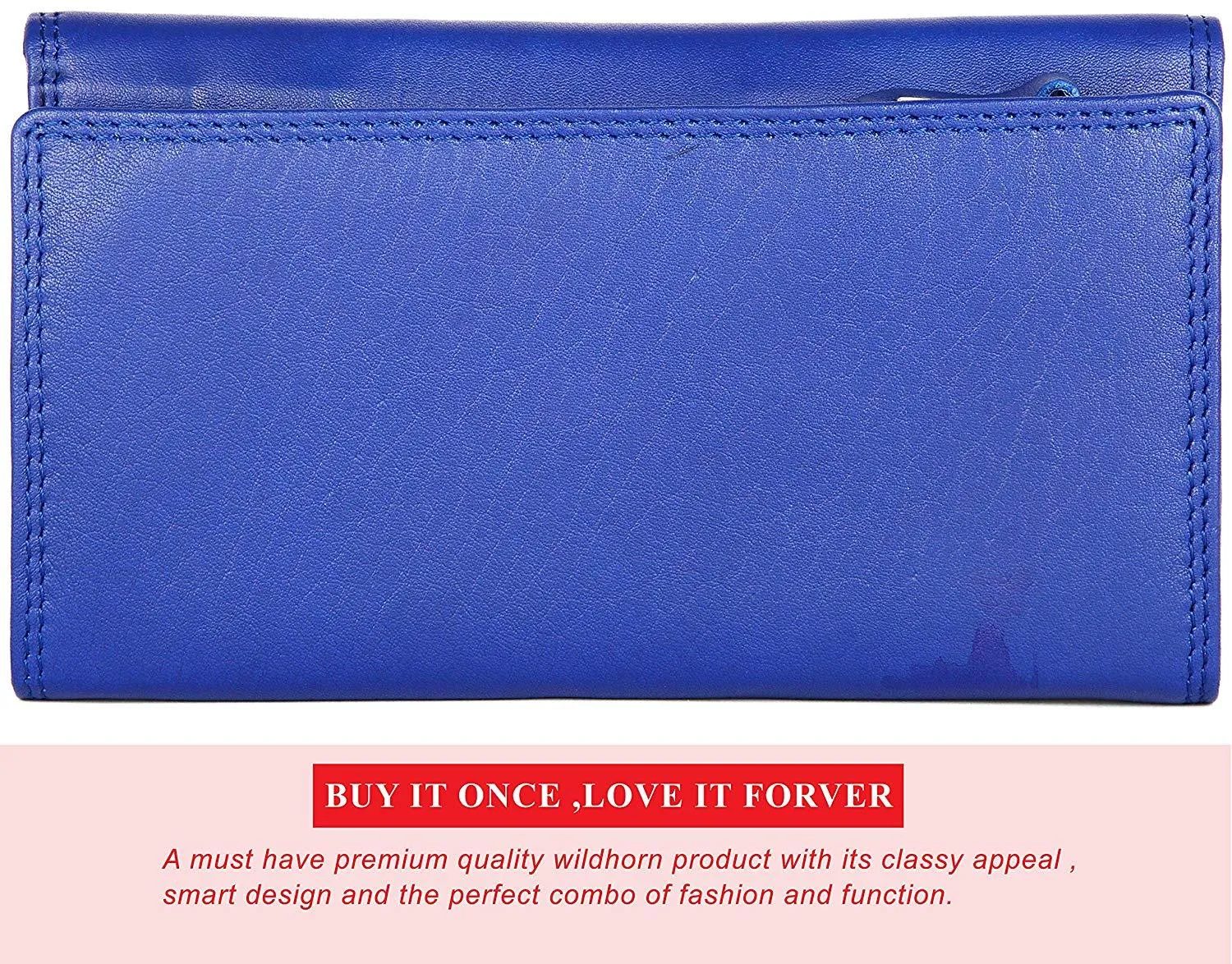 WildHorn Emily RFID PROTECTED Genuine Leather Wallet for Women stylish|Purse for Women/Girls