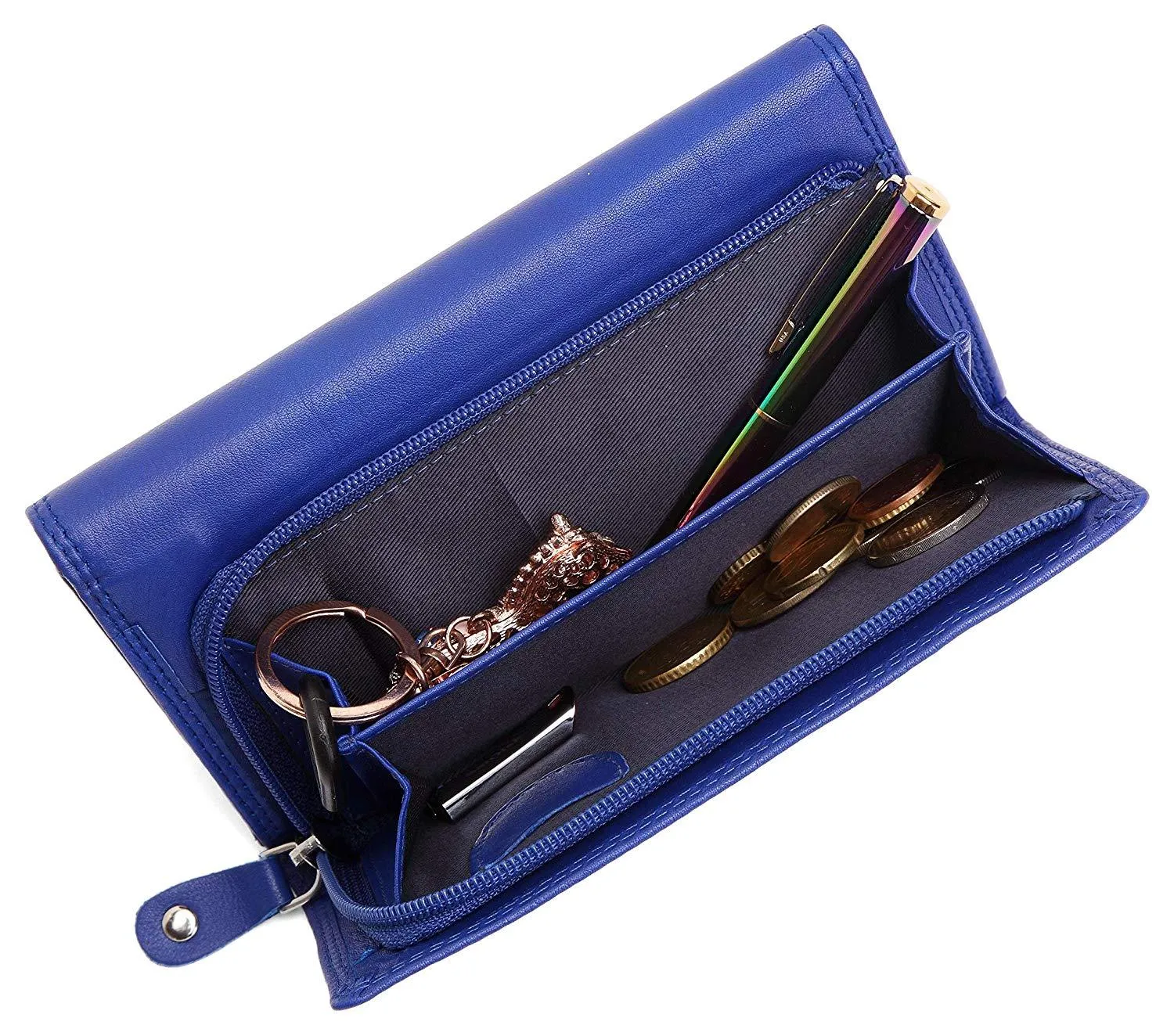 WildHorn Emily RFID PROTECTED Genuine Leather Wallet for Women stylish|Purse for Women/Girls