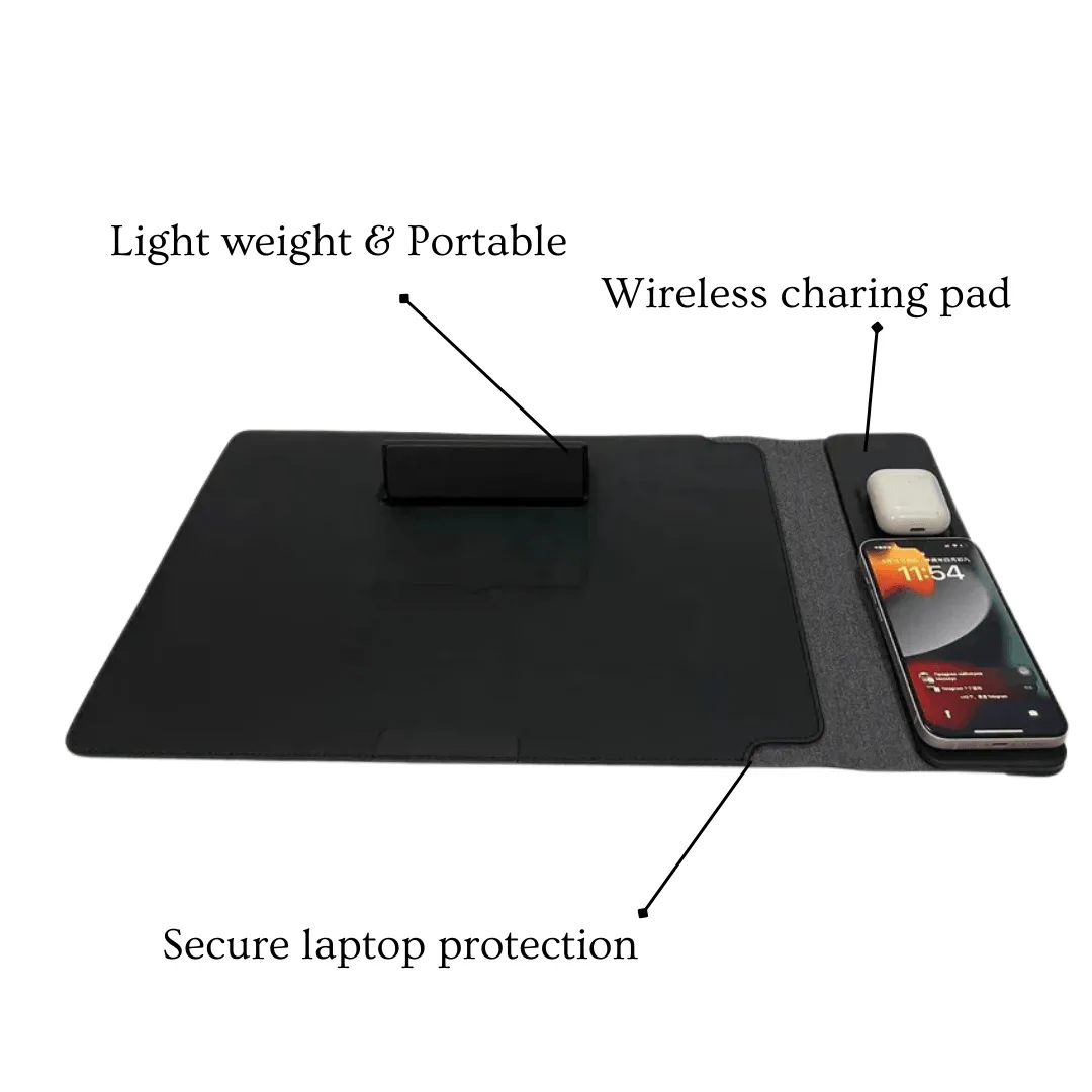 Wireless Charging Laptop Sleeve Bag | Desktop Charging Mat for Laptop |Travel Laptop Case- Pack of 1