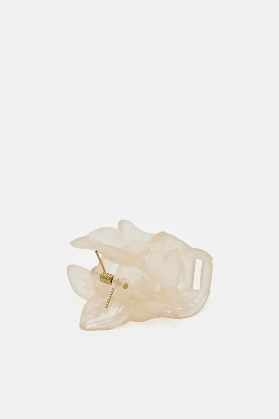 Women Beige Plain Hair Claw