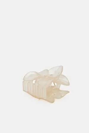 Women Beige Plain Hair Claw