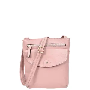 Womens Cross Body Sling Bag Leather Messenger HOL5 Woodrose