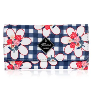 Women’s Printed Slim Long Wallet Purse with 12 Card Slots