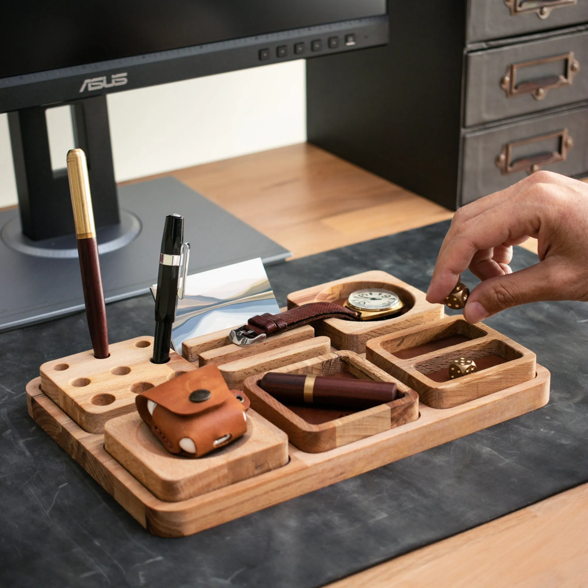 Wood Desk Organizer - Alabanda - LIMITED STOCK!