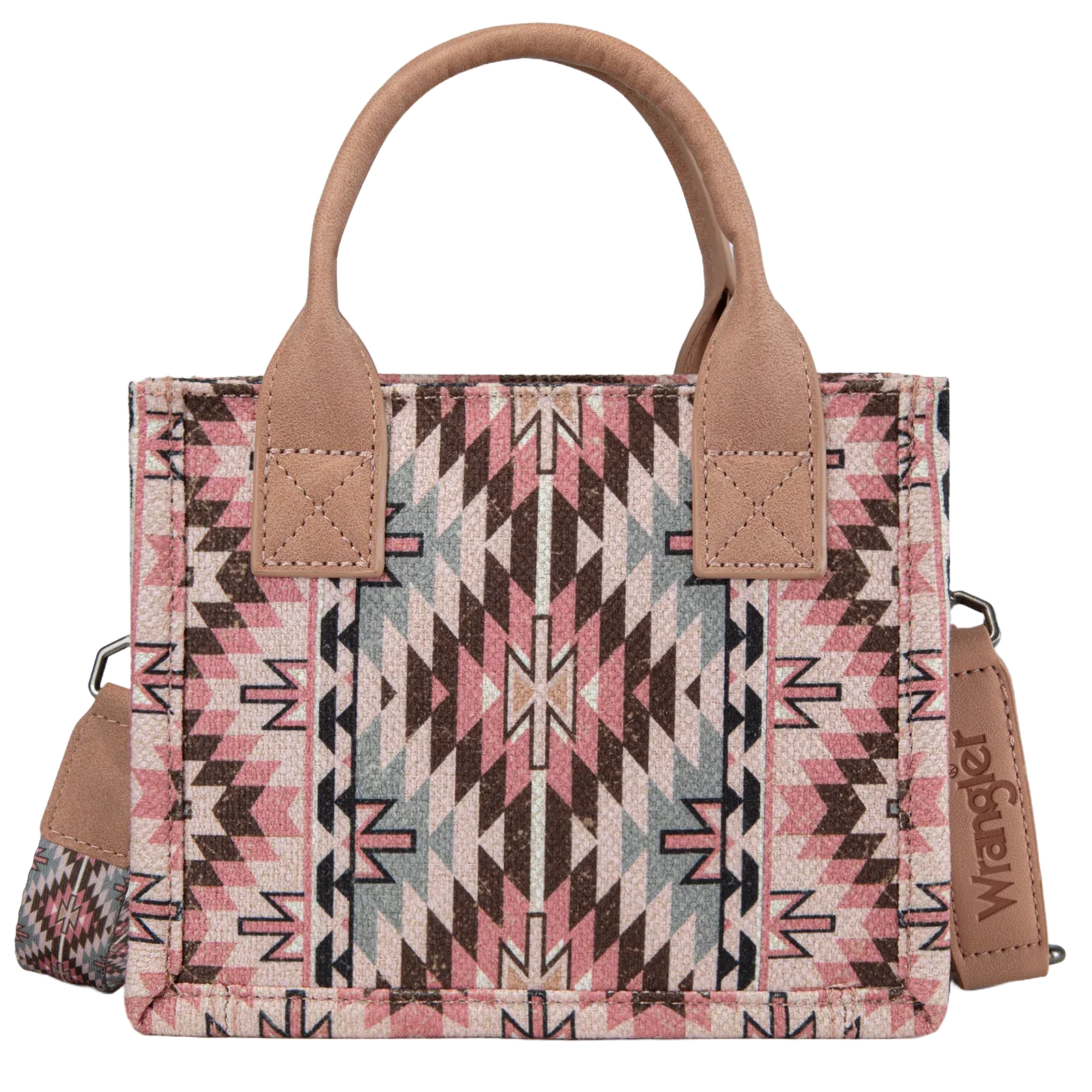 Wrangler Ladies Southwestern Print Dark Pink Mini Tote Crossbody Bag WG2213-8866SDPK