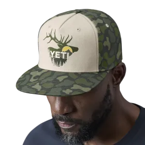 Yeti Sunrise Elk Flat Brim Hat Green Camo