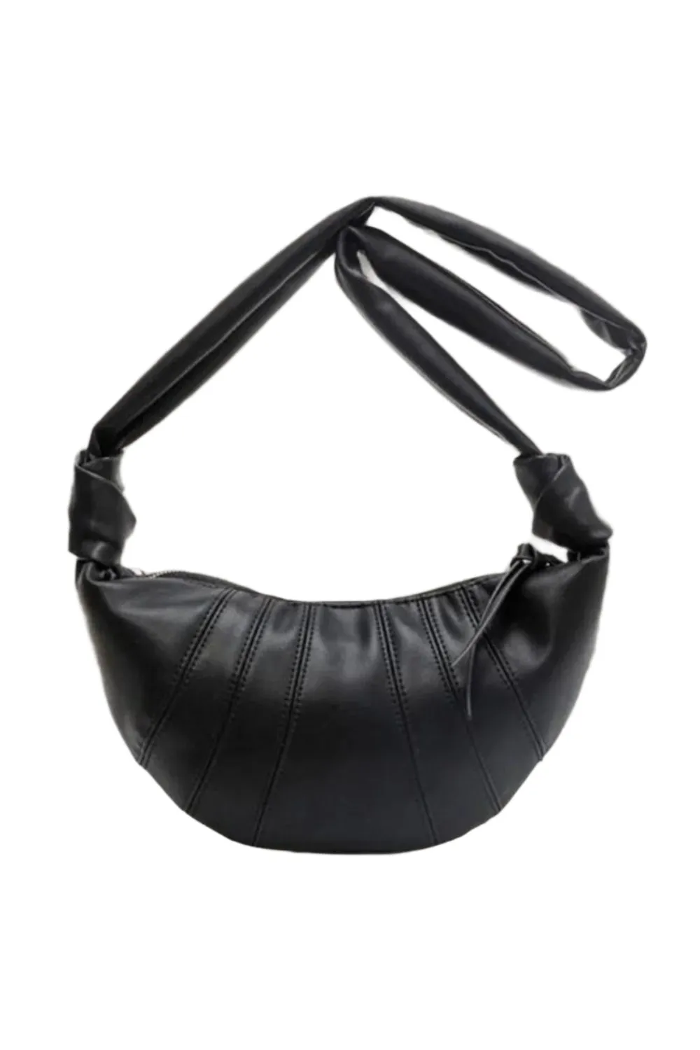 Zenana Vegan Leather Croissant Crossbody Bag