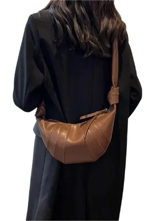 Zenana Vegan Leather Croissant Crossbody Bag