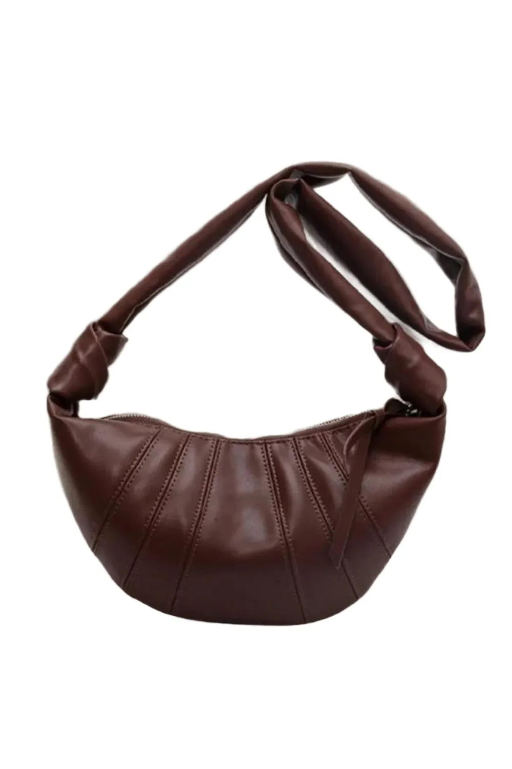 Zenana Vegan Leather Croissant Crossbody Bag